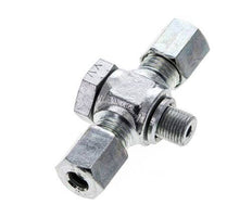 6L & G1/8'' Zink plated Steel Tee Swivel Joint Cutting Fitting with Male Threads 315 bar ISO 8434-1