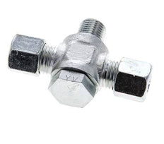 8L & G1/4'' Zink plated Steel Tee Swivel Joint Cutting Fitting with Male Threads 315 bar ISO 8434-1