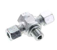 8L & G1/4'' Zink plated Steel Tee Swivel Joint Cutting Fitting with Male Threads 315 bar ISO 8434-1