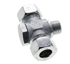 18L & G1/2'' Zink plated Steel Tee Swivel Joint Cutting Fitting with Male Threads 315 bar ISO 8434-1