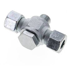 12S & G3/8'' Zink plated Steel Tee Swivel Joint Cutting Fitting with Male Threads 400 bar ISO 8434-1