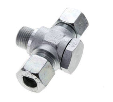 14S & G1/2'' Zink plated Steel Tee Swivel Joint Cutting Fitting with Male Threads 400 bar ISO 8434-1