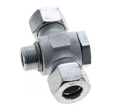 20S & G3/4'' Zink plated Steel Tee Swivel Joint Cutting Fitting with Male Threads 400 bar ISO 8434-1