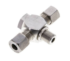 8L & G1/4'' Stainless Steel Tee Swivel Joint Cutting Fitting with Male Threads 315 bar ISO 8434-1