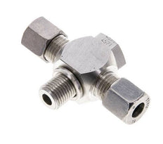 8L & G1/4'' Stainless Steel Tee Swivel Joint Cutting Fitting with Male Threads 315 bar ISO 8434-1