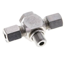 6S & G1/4'' Stainless Steel Tee Swivel Joint Cutting Fitting with Male Threads 400 bar ISO 8434-1