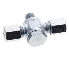 6L & M10x1 Verzinkter Stahl T-Drehgelenk-Schneidfitting mit Außengewinde 315 bar NBR ISO 8434-1