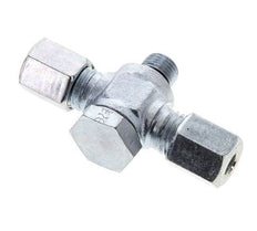 6L & M10x1 Verzinkter Stahl T-Drehgelenk-Schneidfitting mit Außengewinde 315 bar NBR ISO 8434-1