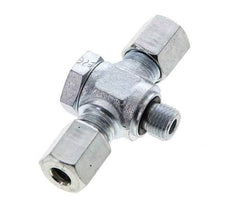 6L & M10x1 Verzinkter Stahl T-Drehgelenk-Schneidfitting mit Außengewinde 315 bar NBR ISO 8434-1