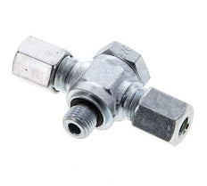 6L & M10x1 Verzinkter Stahl T-Drehgelenk-Schneidfitting mit Außengewinde 315 bar NBR ISO 8434-1