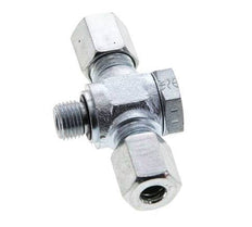 6L & M10x1 Verzinkter Stahl T-Drehgelenk-Schneidfitting mit Außengewinde 315 bar NBR ISO 8434-1