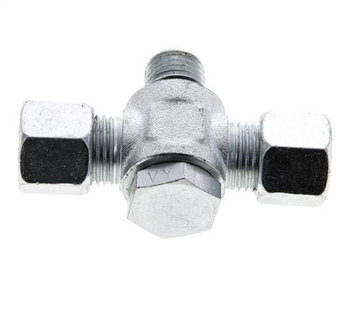 10L & M14x1.5 Verzinkter Stahl T-Drehgelenk-Schneidfitting mit Außengewinde 315 bar NBR ISO 8434-1