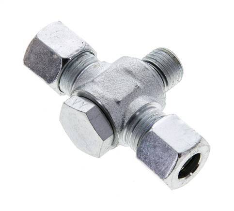 10L & M14x1.5 Verzinkter Stahl T-Drehgelenk-Schneidfitting mit Außengewinde 315 bar NBR ISO 8434-1