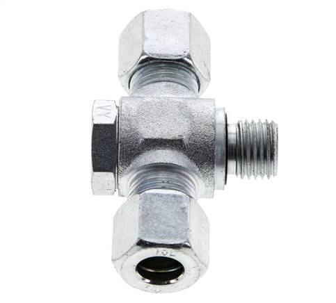 10L & M14x1.5 Verzinkter Stahl T-Drehgelenk-Schneidfitting mit Außengewinde 315 bar NBR ISO 8434-1