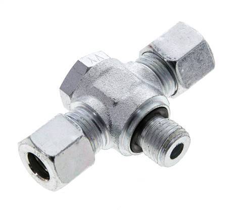 10L & M14x1.5 Verzinkter Stahl T-Drehgelenk-Schneidfitting mit Außengewinde 315 bar NBR ISO 8434-1