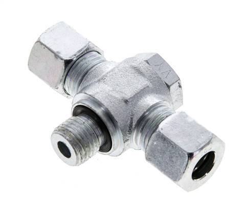 10L & M14x1.5 Verzinkter Stahl T-Drehgelenk-Schneidfitting mit Außengewinde 315 bar NBR ISO 8434-1