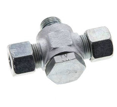 12S & M18x1.5 Zink plated Steel Tee Swivel Joint Cutting Fitting with Male Threads 400 bar NBR ISO 8434-1