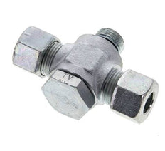 12S & M18x1.5 Zink plated Steel Tee Swivel Joint Cutting Fitting with Male Threads 400 bar NBR ISO 8434-1