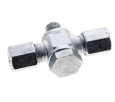 6L & G1/8'' Zink plated Steel Tee Swivel Joint Cutting Fitting with Male Threads 315 bar NBR ISO 8434-1