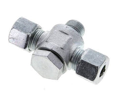 10S & G3/8'' Zink plated Steel Tee Swivel Joint Cutting Fitting with Male Threads 400 bar NBR ISO 8434-1