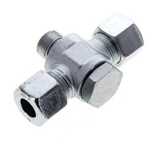 12S & G3/8'' Zink plated Steel Tee Swivel Joint Cutting Fitting with Male Threads 400 bar NBR ISO 8434-1