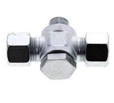 12S & G3/8'' Verzinkter Stahl T-Drehgelenk-Schneidfitting mit Außengewinde 400 bar NBR ISO 8434-1