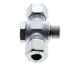 12S & G3/8'' Verzinkter Stahl T-Drehgelenk-Schneidfitting mit Außengewinde 400 bar NBR ISO 8434-1