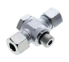 12S & G3/8'' Verzinkter Stahl T-Drehgelenk-Schneidfitting mit Außengewinde 400 bar NBR ISO 8434-1