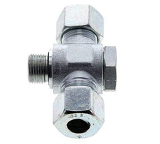 12S & G3/8'' Verzinkter Stahl T-Drehgelenk-Schneidfitting mit Außengewinde 400 bar NBR ISO 8434-1