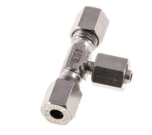 6L Edelstahl T-Shape T-Schneidfitting mit Drehgelenk 315 bar Einstellbar ISO 8434-1