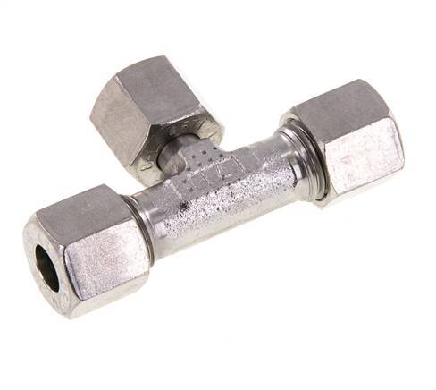 8L Edelstahl T-Shape T-Schneidfitting mit Drehgelenk 315 bar Einstellbar ISO 8434-1
