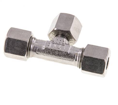 8L Edelstahl T-Shape T-Schneidfitting mit Drehgelenk 315 bar Einstellbar ISO 8434-1