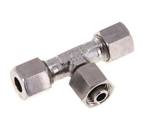 8L Edelstahl T-Shape T-Schneidfitting mit Drehgelenk 315 bar Einstellbar ISO 8434-1