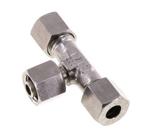 8L Edelstahl T-Shape T-Schneidfitting mit Drehgelenk 315 bar Einstellbar ISO 8434-1