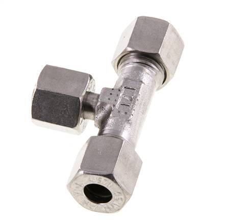 8L Edelstahl T-Shape T-Schneidfitting mit Drehgelenk 315 bar Einstellbar ISO 8434-1