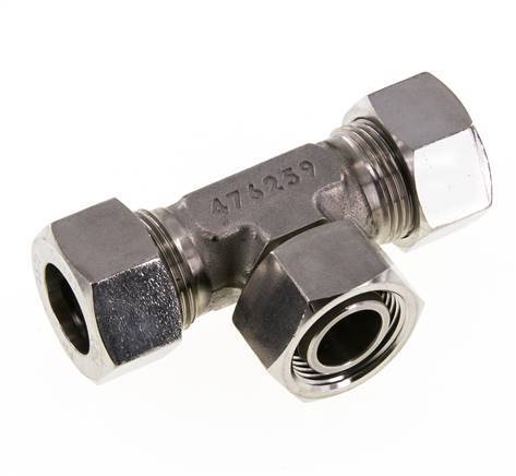 22L Stainless Steel T-Shape Tee Cutting Fitting with Swivel 160 bar Adjustable ISO 8434-1