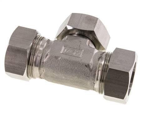 35L Edelstahl T-Shape T-Schneidfitting mit Drehgelenk 160 bar einstellbar ISO 8434-1