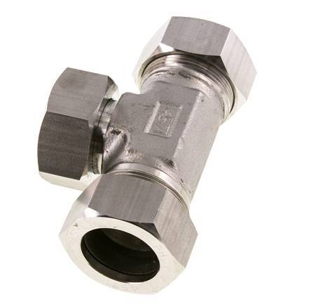 35L Edelstahl T-Shape T-Schneidfitting mit Drehgelenk 160 bar einstellbar ISO 8434-1