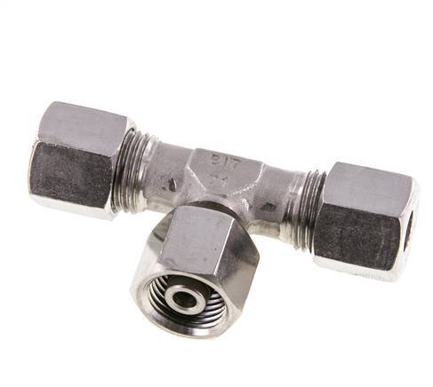 8S Edelstahl T-Shape T-Schneidfitting mit Drehgelenk 630 bar einstellbar ISO 8434-1