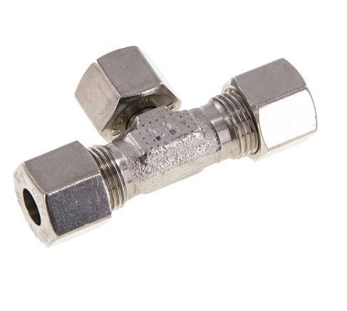 10S Edelstahl T-Stück Schneidverschraubung mit Drehgelenk 630 bar Einstellbar ISO 8434-1