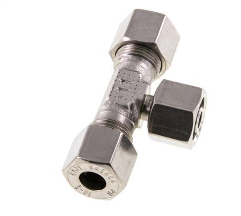 10S Edelstahl T-Stück Schneidverschraubung mit Drehgelenk 630 bar Einstellbar ISO 8434-1