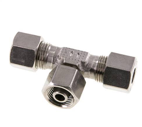 10S Stainless Steel T-Shape Tee Cutting Fitting with Swivel 630 bar Adjustable ISO 8434-1