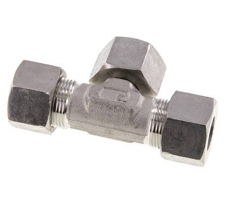 16S Edelstahl T-Shape T-Stück mit Drehgelenk 400 bar einstellbar ISO 8434-1