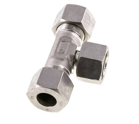 16S Edelstahl T-Shape T-Stück mit Drehgelenk 400 bar einstellbar ISO 8434-1