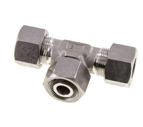 16S Edelstahl T-Shape T-Stück mit Drehgelenk 400 bar einstellbar ISO 8434-1