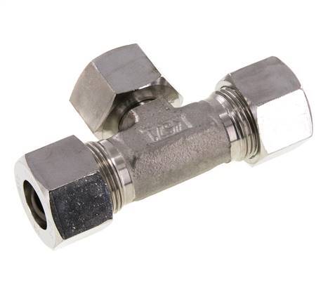 20S Edelstahl T-Stück Schneidverschraubung mit Drehgelenk 400 bar Einstellbar ISO 8434-1
