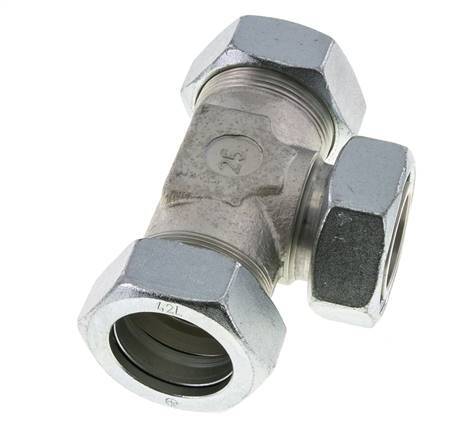 30S Edelstahl T-Stück Schneidverschraubung mit Drehgelenk 400 bar Einstellbar ISO 8434-1