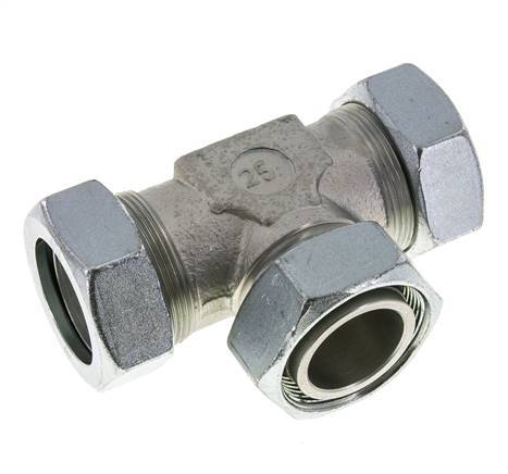 30S Edelstahl T-Stück Schneidverschraubung mit Drehgelenk 400 bar Einstellbar ISO 8434-1