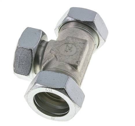 30S Edelstahl T-Stück Schneidverschraubung mit Drehgelenk 400 bar Einstellbar ISO 8434-1