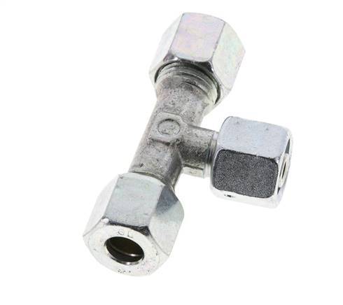 8L Verzinkter Stahl T-Shape Schneidfitting mit Drehgelenk 315 bar NBR Einstellbar ISO 8434-1